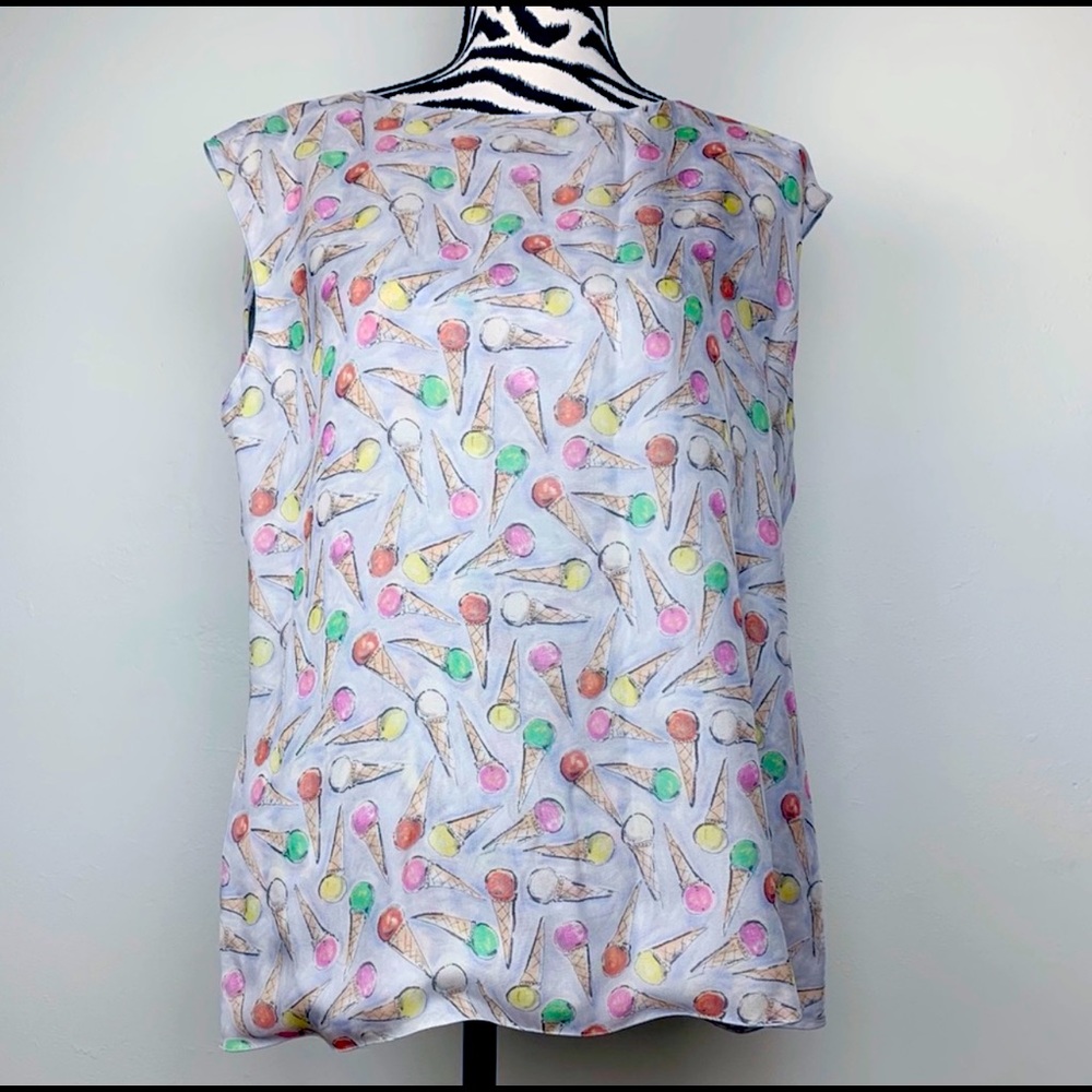 Vintage CHANEL Ice Cream Silk Top
